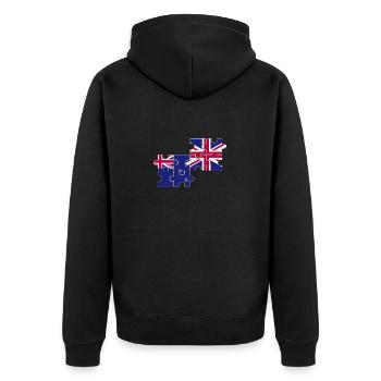Nouvelle-Zélande Drapeau du Royaume-Uni Nouvelle-Zélande britannique - Veste à capuche bio Premium Unisexe - noir - Dos - Nico (187cm)