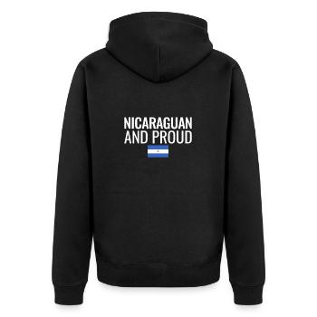 Nicaragua et fier drapeau nicaraguayen - Veste à capuche bio Premium Unisexe - noir - Dos - Nico (187cm)