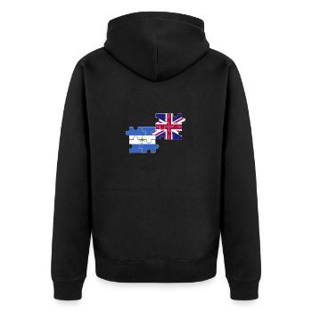Nicaragua UK Flagge Britisch Nicaraguanisch - Unisex Premium Bio Zip Hoodie - Schwarz - Hinten - Nico (187cm)