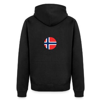 Norwegen Norwegische Flagge Norweger - Unisex Premium Bio Zip Hoodie - Schwarz - Hinten - Nico (187cm)