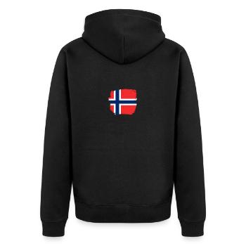 Norwegen Norwegische Flagge Norweger - Unisex Premium Bio Zip Hoodie - Schwarz - Hinten - Nico (187cm)