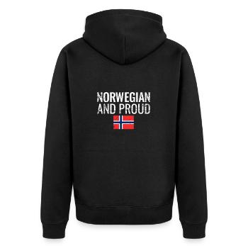 Norvégien et fier drapeau norvégien vintage - Veste à capuche bio Premium Unisexe - noir - Dos - Nico (187cm)