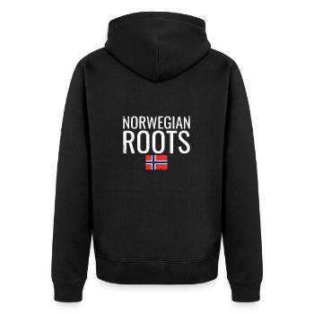 Racines norvégiennes Vintage Norvège Drapeau norvégien - Veste à capuche bio Premium Unisexe - noir - Dos - Nico (187cm)