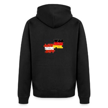 Austria Germany Vintage Flag - Unisex Premium Organic Zip Hoodie - black - Back - Nico (187cm)