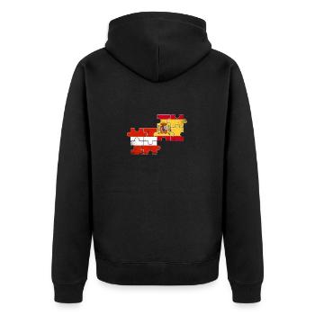 Austria Spain Vintage Flag Austrian - Unisex Premium Organic Zip Hoodie - black - Back - Nico (187cm)