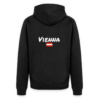 Vienna Austria Austrian Flag - Unisex Premium Organic Zip Hoodie - black - Back - Nico (187cm)
