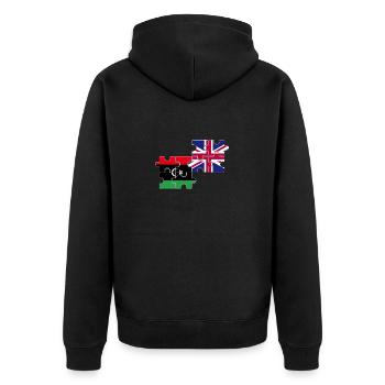 Libya UK Flag British Libyan - Unisex Premium Organic Zip Hoodie - black - Back - Nico (187cm)
