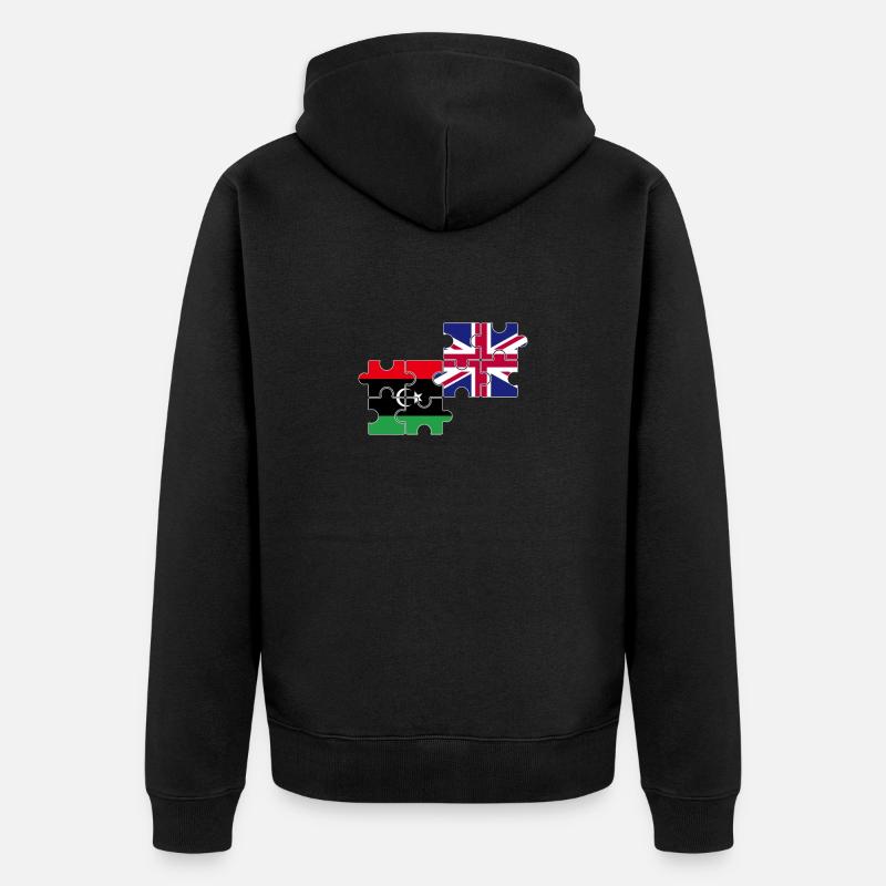 Libye Royaume-Uni Drapeau britannique libyen - Veste à capuche bio Premium Unisexe - noir