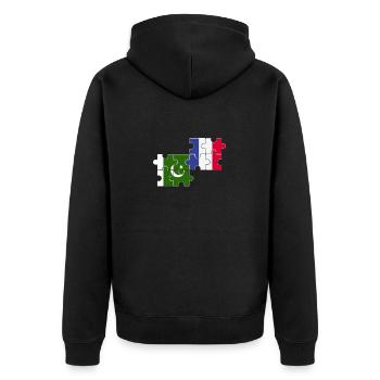 Pakistan France Flag French Pakistani - Unisex Premium Organic Zip Hoodie - black - Back - Nico (187cm)