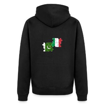 Pakistan Italy Flag Italian Pakistani - Unisex Premium Organic Zip Hoodie - black - Back - Nico (187cm)