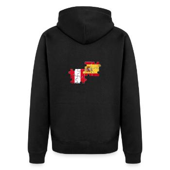 Pérou Espagne Vintage drapeau espagnol péruvien - Veste à capuche bio Premium Unisexe - noir - Dos - Nico (187cm)