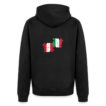 Pérou Italie Drapeau Italiens Péruviens - Veste à capuche bio Premium Unisexe - noir - Dos - Nico (187cm)