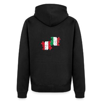 Peru Italien Vintage Flagge Italiener Peruaner - Unisex Premium Bio Zip Hoodie - Schwarz - Hinten - Nico (187cm)