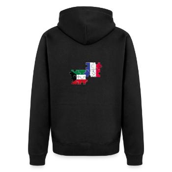 Kuwait Frankreich Vintage Flagge Kuwaiter - Unisex Premium Bio Zip Hoodie - Schwarz - Hinten - Nico (187cm)