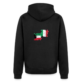 Kuwait Italien Flagge Italienisch Kuwaiter - Unisex Premium Bio Zip Hoodie - Schwarz - Hinten - Nico (187cm)