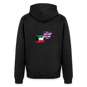 Kuwait UK Flagge Britischer Kuwaiter - Unisex Premium Bio Zip Hoodie - Schwarz - Hinten - Nico (187cm)