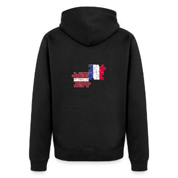 Latvia France Flag French Latvian - Unisex Premium Organic Zip Hoodie - black - Back - Nico (187cm)