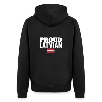 Fier letton Vintage letton letton drapeau letton - Veste à capuche bio Premium Unisexe - noir - Dos - Nico (187cm)