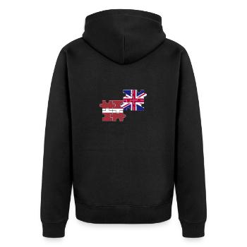 Latvia UK Flag British Latvian - Unisex Premium Organic Zip Hoodie - black - Back - Nico (187cm)