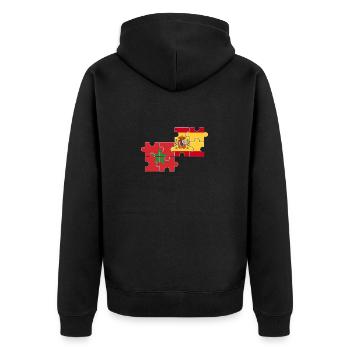 Maroc Espagne Drapeau Espagnols Marocains - Veste à capuche bio Premium Unisexe - noir - Dos - Nico (187cm)
