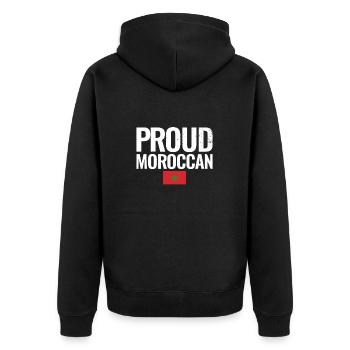 Fier marocain Vintage Maroc drapeau marocain - Veste à capuche bio Premium Unisexe - noir - Dos - Nico (187cm)