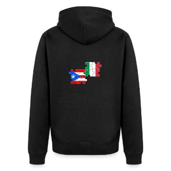 Porto Rico Italie Drapeau Portoricain - Veste à capuche bio Premium Unisexe - noir - Dos - Nico (187cm)
