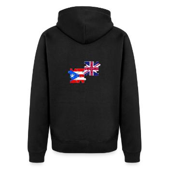 Porto Rico Drapeau du Royaume-Uni Portoricain britannique - Veste à capuche bio Premium Unisexe - noir - Dos - Nico (187cm)