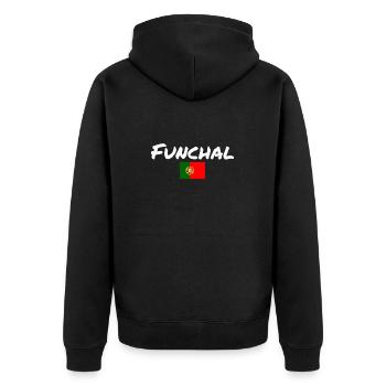 Funchal Portugal Drapeau portugais Portugais - Veste à capuche bio Premium Unisexe - noir - Dos - Nico (187cm)