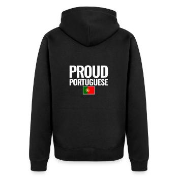 Fier drapeau portugais portugais portugais - Veste à capuche bio Premium Unisexe - noir - Dos - Nico (187cm)