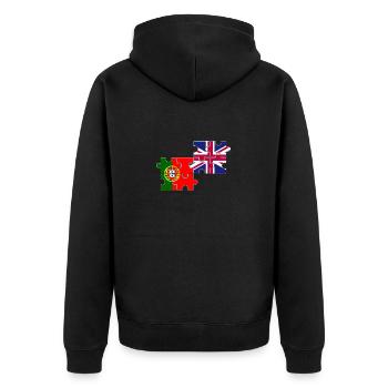 Portugal Drapeau du Royaume-Uni Portugais britannique - Veste à capuche bio Premium Unisexe - noir - Dos - Nico (187cm)