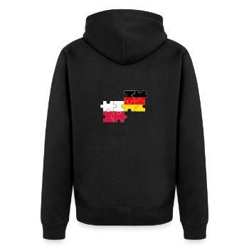 Poland Germany Flag German Polish - Unisex Premium Organic Zip Hoodie - black - Back - Nico (187cm)