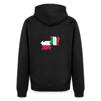 Pologne Italie Drapeau Italien Polonais - Veste à capuche bio Premium Unisexe - noir - Dos - Nico (187cm)