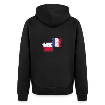 Pologne France Vintage drapeau polonais - Veste à capuche bio Premium Unisexe - noir - Dos - Nico (187cm)