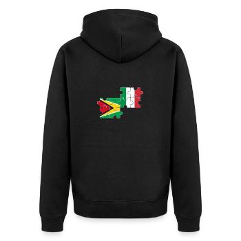 Drapeau de la Guyane, Italie, Guyanais - Veste à capuche bio Premium Unisexe - noir - Dos - Nico (187cm)