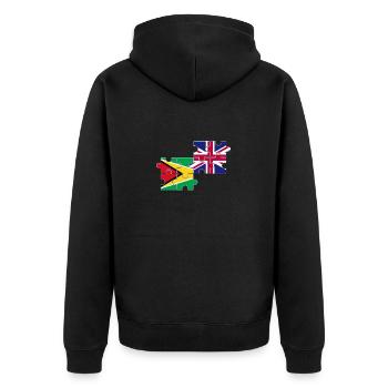 Guyane Royaume-Uni Drapeau Guyanais britannique - Veste à capuche bio Premium Unisexe - noir - Dos - Nico (187cm)