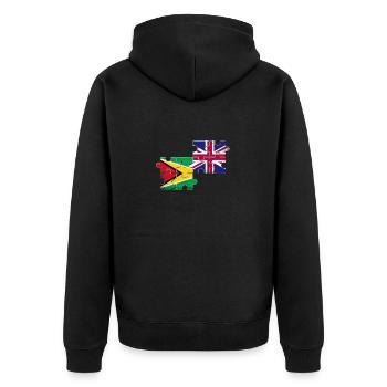 Guyane Royaume-Uni Vintage drapeau britannique guyanais - Veste à capuche bio Premium Unisexe - noir - Dos - Nico (187cm)