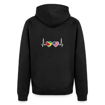 Guyane USA Heartbeat Flag Guyane américaine - Veste à capuche bio Premium Unisexe - noir - Dos - Nico (187cm)