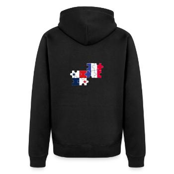Panama France Drapeau Français Panaméen - Veste à capuche bio Premium Unisexe - noir - Dos - Nico (187cm)
