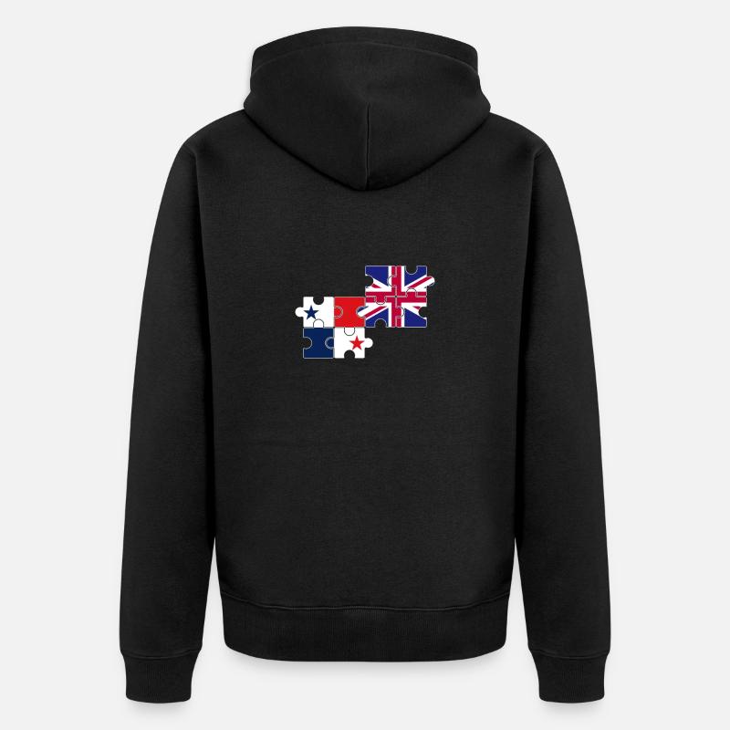 Panama Royaume-Uni Drapeau britannique panaméen - Veste à capuche bio Premium Unisexe - noir