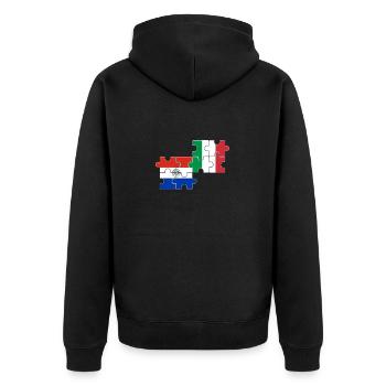 Paraguay Italien Flagge Italienisch Paraguayer - Unisex Premium Bio Zip Hoodie - Schwarz - Hinten - Nico (187cm)