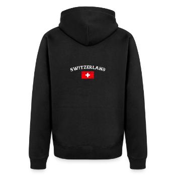 Suisse Vintage Suisse Drapeau Suisse - Veste à capuche bio Premium Unisexe - noir - Dos - Nico (187cm)