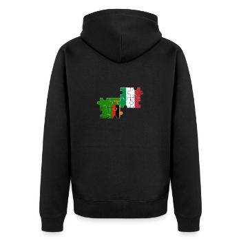 Zambie Italie Vintage drapeau italien zambien - Veste à capuche bio Premium Unisexe - noir - Dos - Nico (187cm)