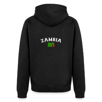 Zambie Zambie Drapeau de la Zambie - Veste à capuche bio Premium Unisexe - noir - Dos - Nico (187cm)