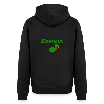 Carte de la Zambie Zambie Drapeau de la Zambie - Veste à capuche bio Premium Unisexe - noir - Dos - Nico (187cm)