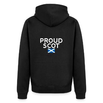 Proud Scot Scotland Scottish Flag Scot - Unisex Premium Organic Zip Hoodie - black - Back - Nico (187cm)
