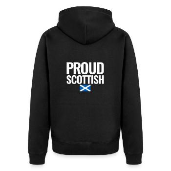 Proud Scottish Schottland Flagge Schotte - Unisex Premium Bio Zip Hoodie - Schwarz - Hinten - Nico (187cm)