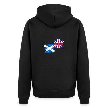 Schottland UK Flagge Britisch Schottisch - Unisex Premium Bio Zip Hoodie - Schwarz - Hinten - Nico (187cm)