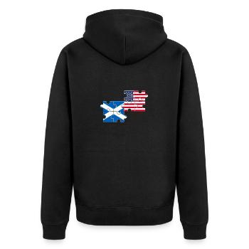Schottland USA Flagge Amerikanisch Schottisch - Unisex Premium Bio Zip Hoodie - Schwarz - Hinten - Nico (187cm)