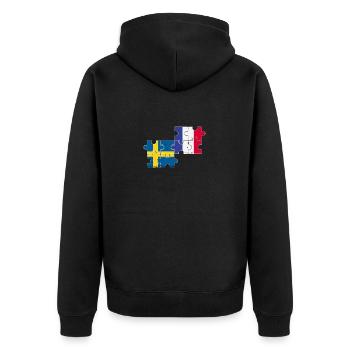 Suède France Vintage drapeau Suède - Veste à capuche bio Premium Unisexe - noir - Dos - Nico (187cm)