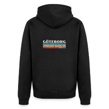 Göteborg Suède Vintage Suédois Rétro Suédois - Veste à capuche bio Premium Unisexe - noir - Dos - Nico (187cm)